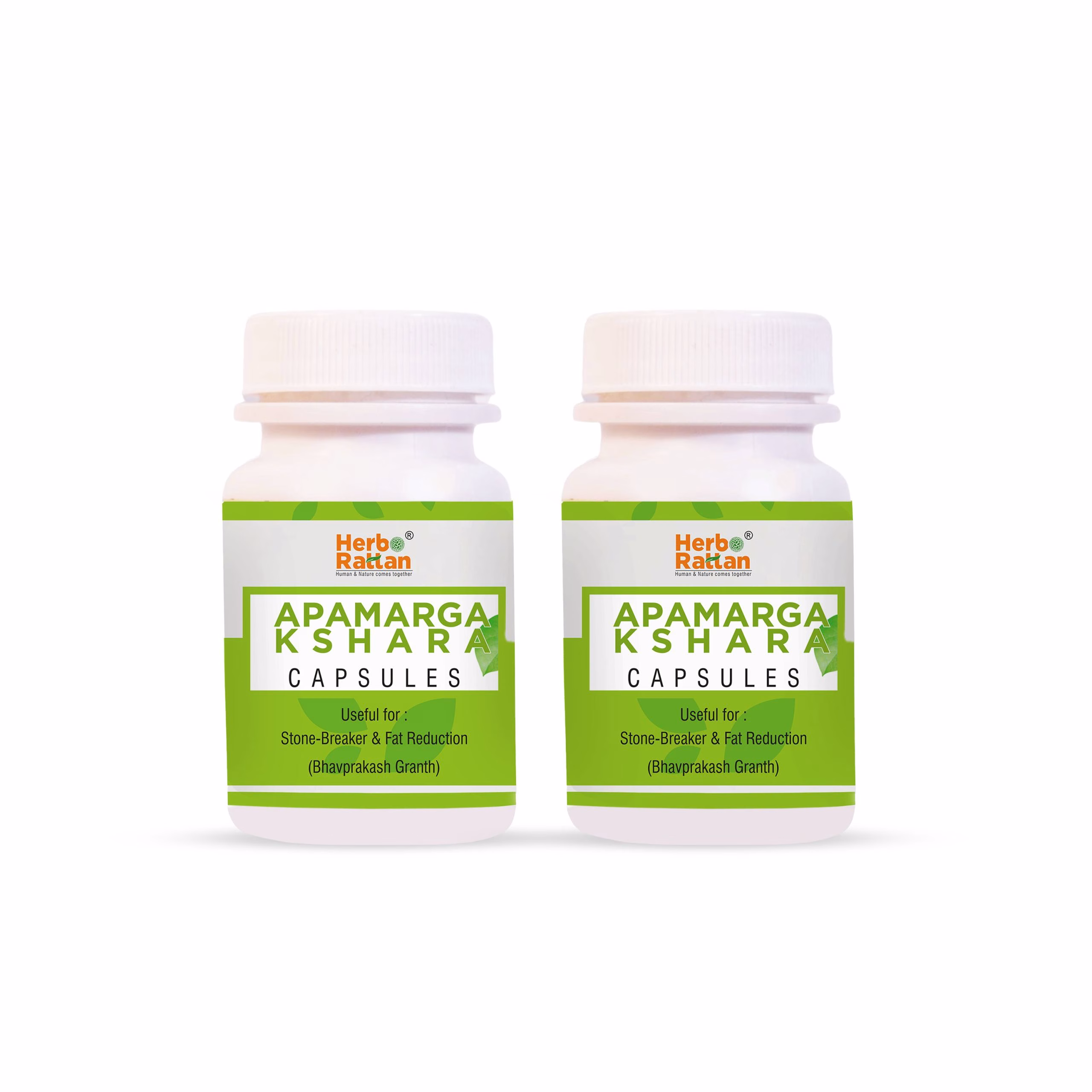 Herbo Rattan Apamarga Kshara Capsules (60 Capsules) – Natural Digestive Health Support – Pack of 2