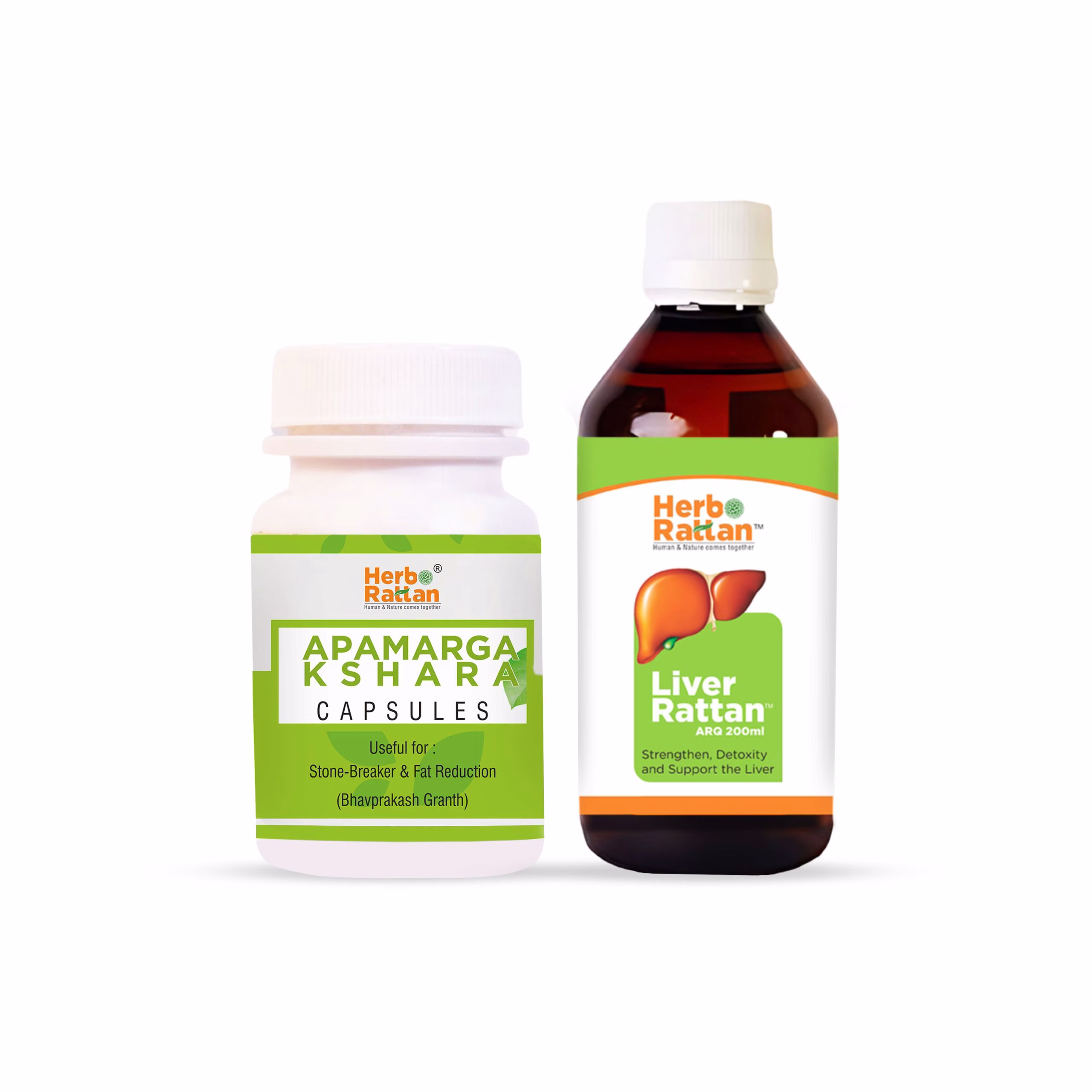 Herbo Rattan Apamarga Kshara Capsules & Liver Rattan Arq – Natural Detox and Liver Health