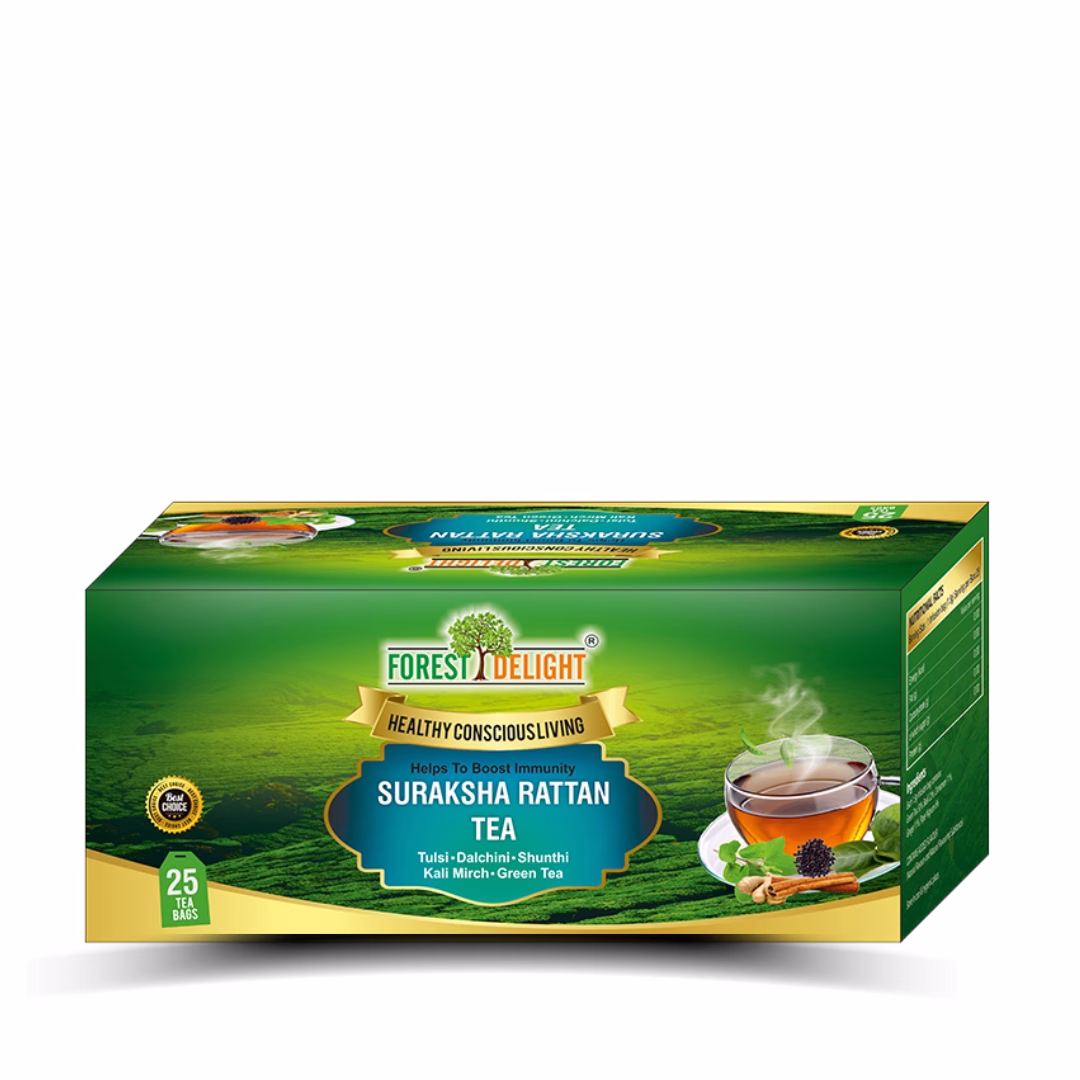 Premium herbal blend of Suraksha Rattan tea with health benefits and refreshing taste.