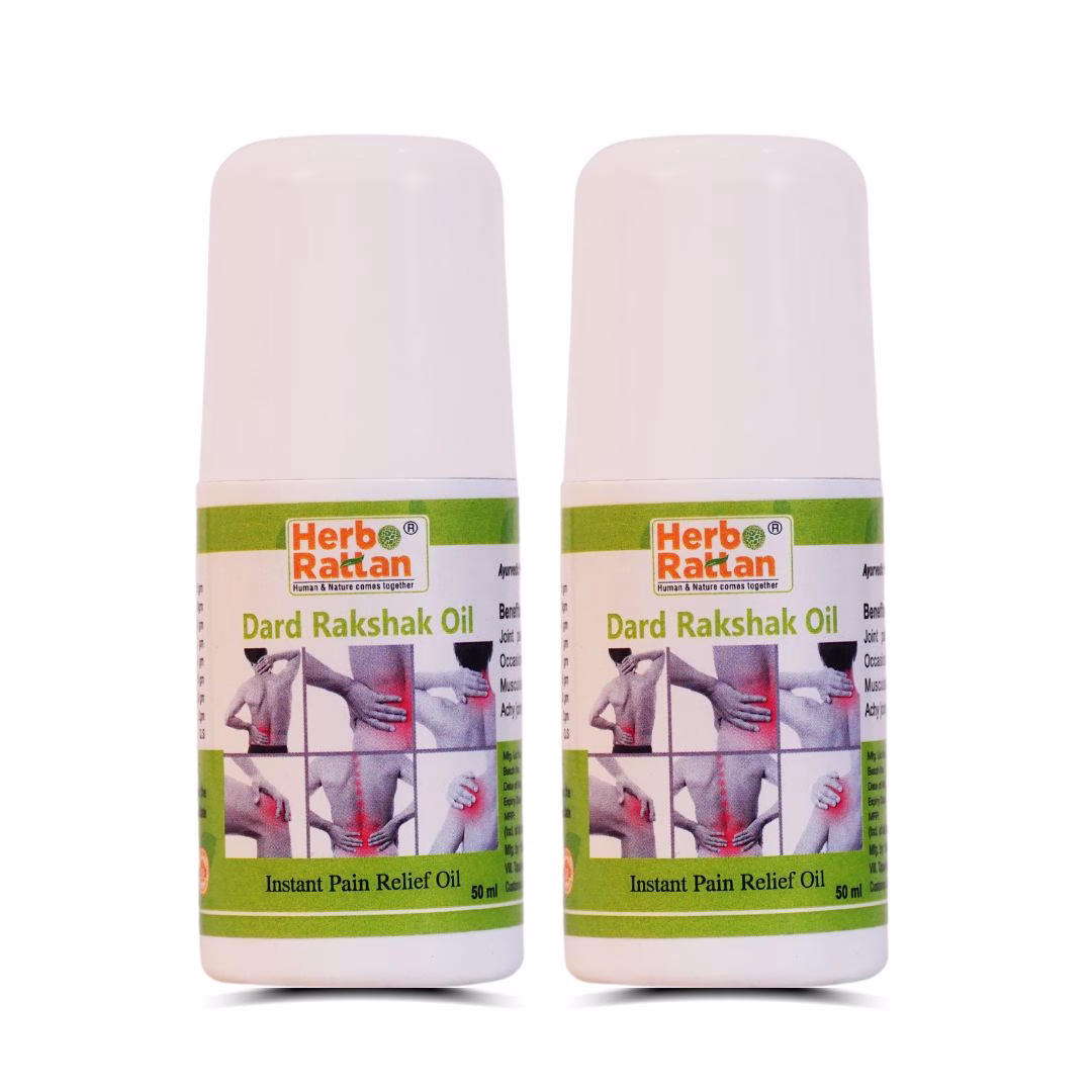 Herbo Rattan Dard Rakshak Oil 50ml Pack of 2 for Muscle and Joint Pain Relief