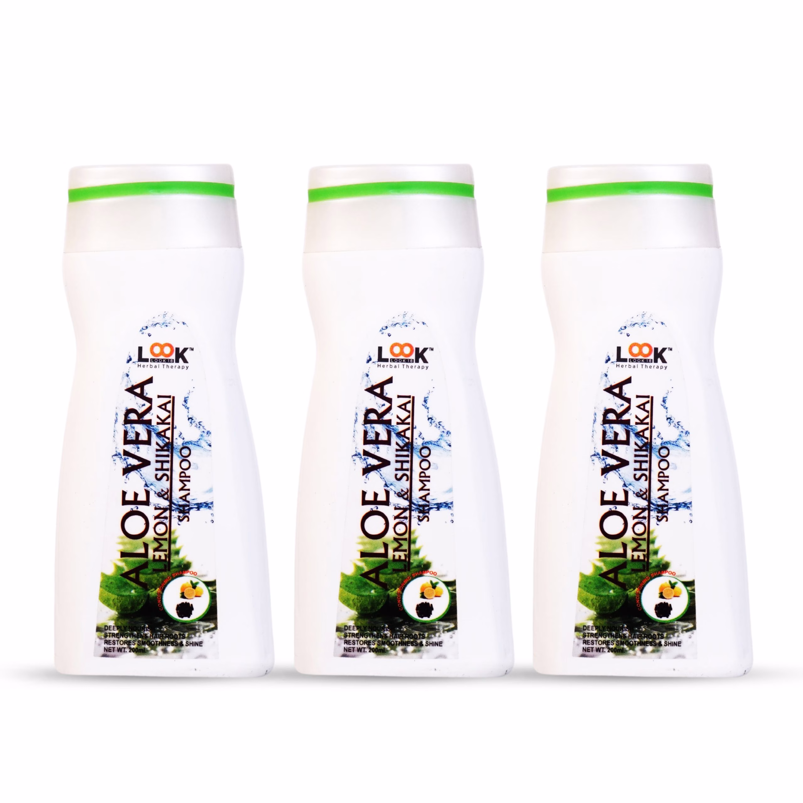 Pack of 3 herbal shampoos with aloe vera