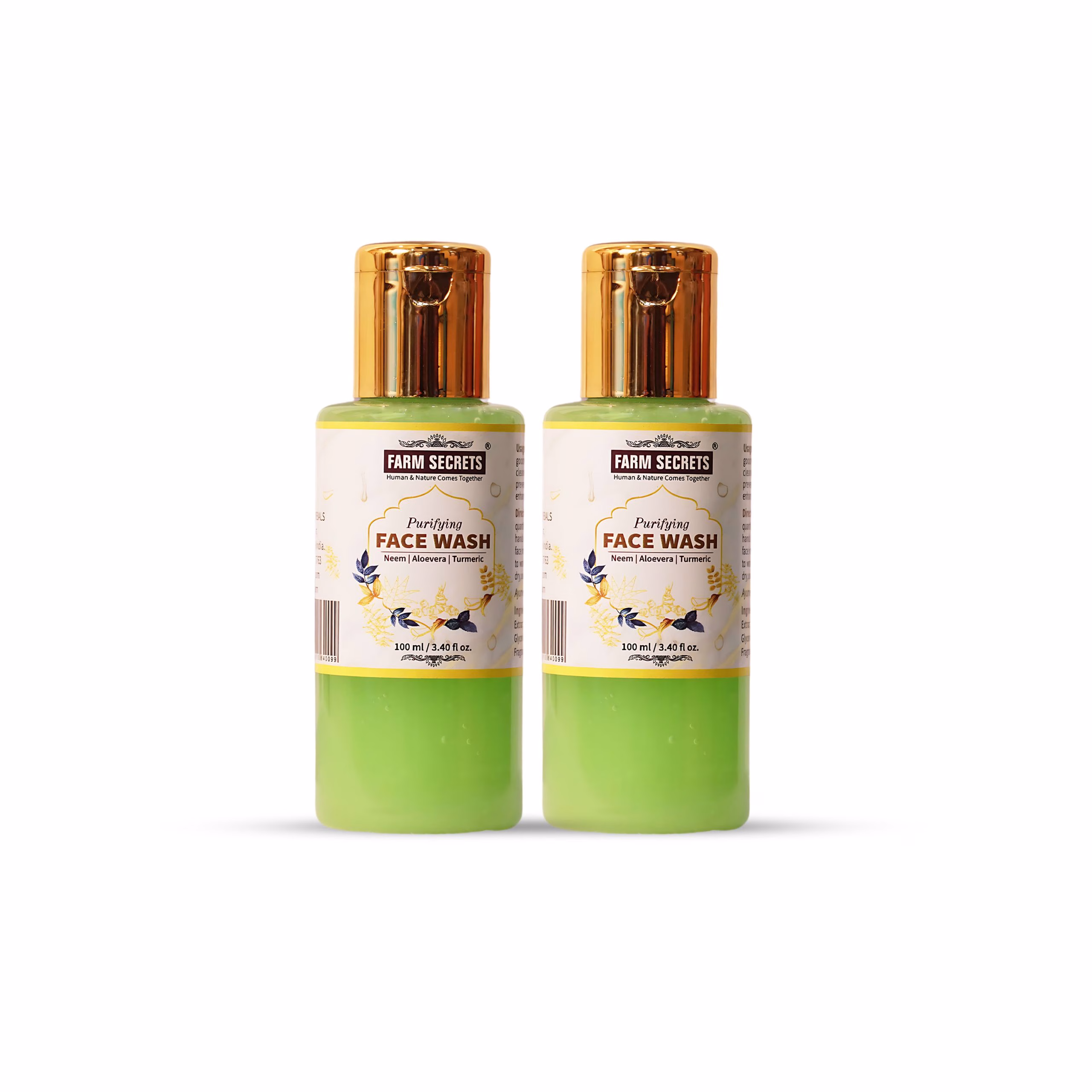 Farm Secrets Purifying Face Wash 100ml Pack of 2 for Clear and Radiant Skin