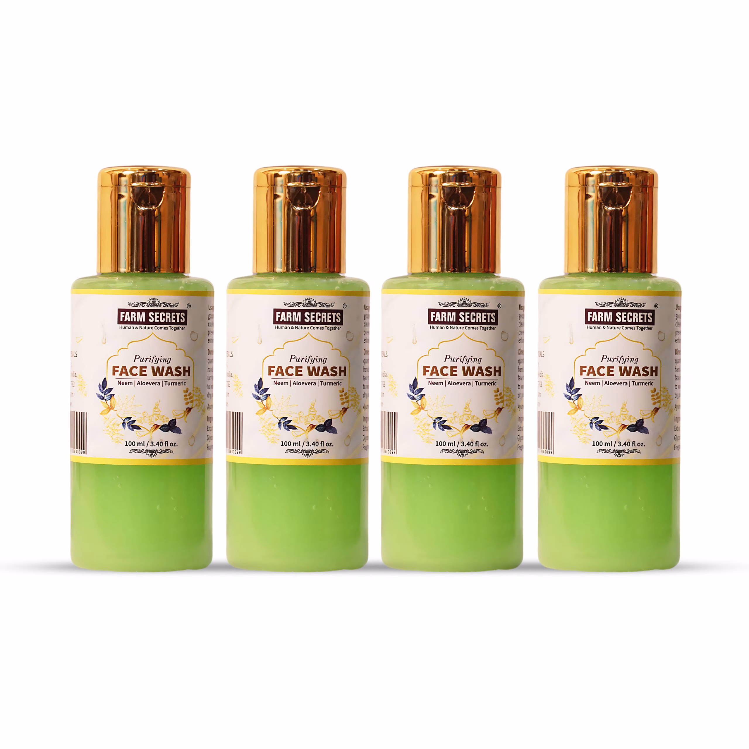 Farm Secrets Purifying Face Wash 100ml Pack of 4 for Clear and Glowing Skin