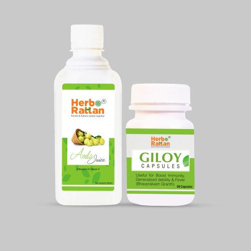 Herbo Rattan Amla Juice – 500ml + Giloy Capsule – 60 capsules