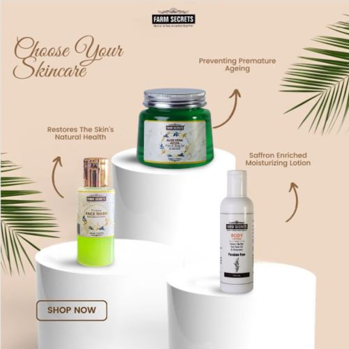 Farm Secrets AloeVera Face and Body Gel (220gm) + Body Lotion (100ml) + Purifying Face Wash (100ml)