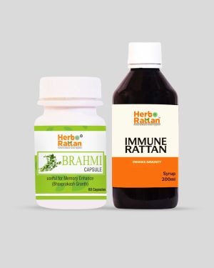 Herbo Rattan Brahmi Capsule – 60 Capsules + Immune Rattan Syrup – 200 ml