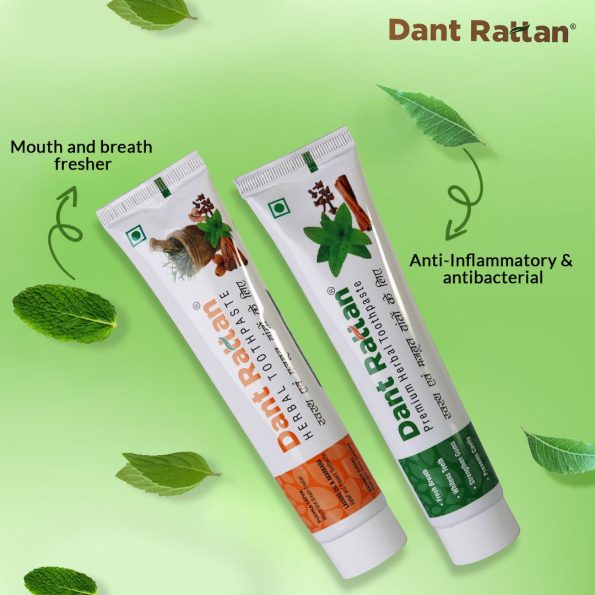 Herbal and premium toothpaste combo for holistic oral hygiene.