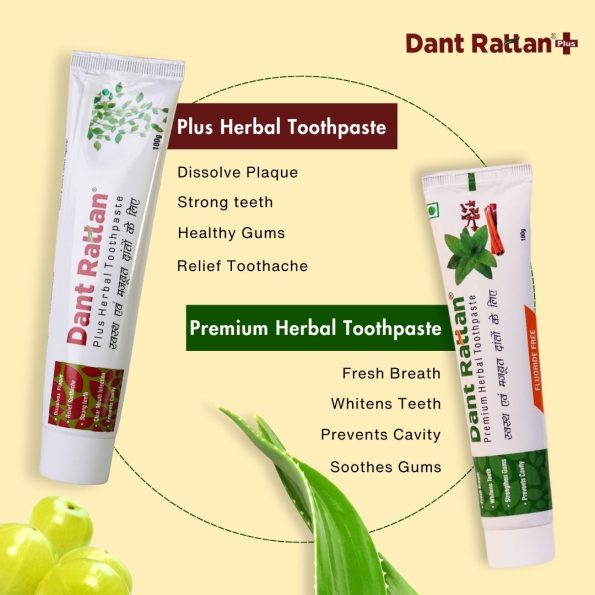 Herbal and premium toothpaste combo for enhanced oral health.