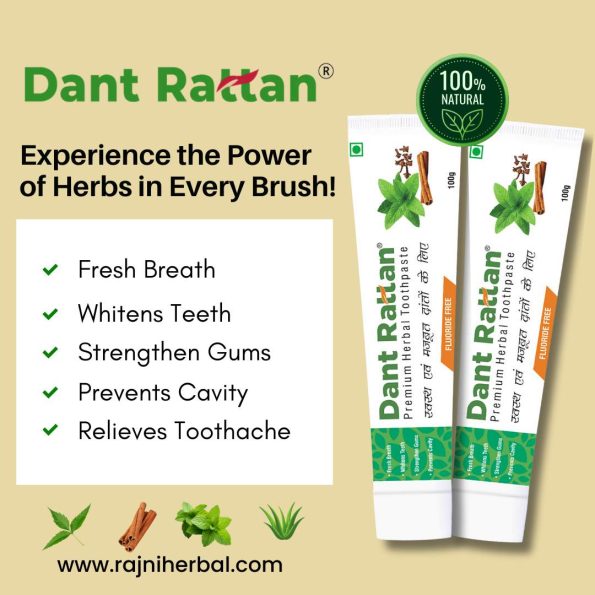 Pack of two herbal toothpastes for natural whitening and gum protection.