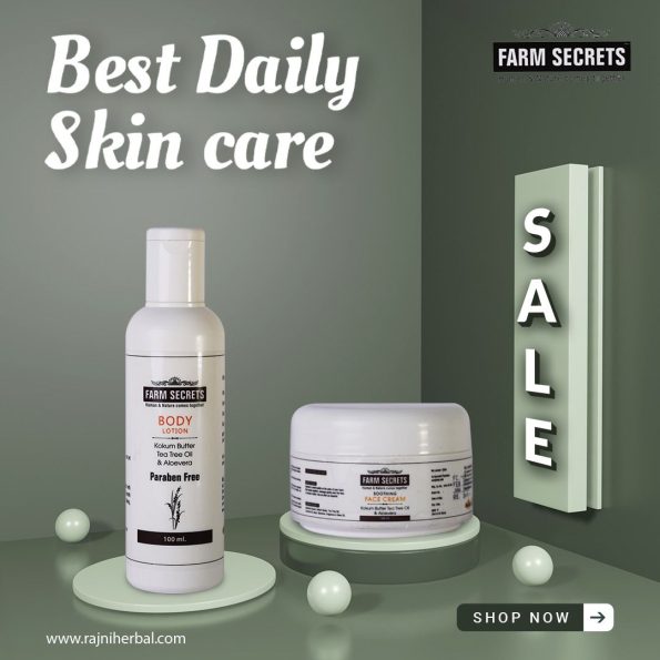 Farm Secrets Body Lotion 100ml and Soothing Face Cream 100ml for radiant, nourished skin