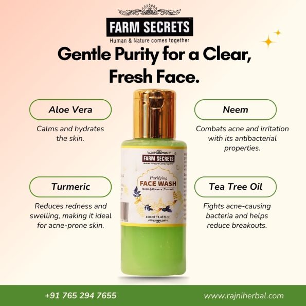 Farm Secrets Purifying Face Wash 100ml – Herbal face wash for clear and radiant skin