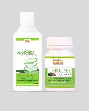 Herbo Rattan AloeVera Premium Juice – 500ml + Arjuna Capsule – 60 Capsules