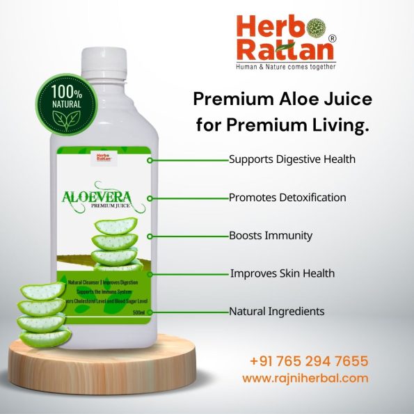 Herbo Rattan Aloe Vera Premium Juice 500ml - Detox and Hydrate Your Body