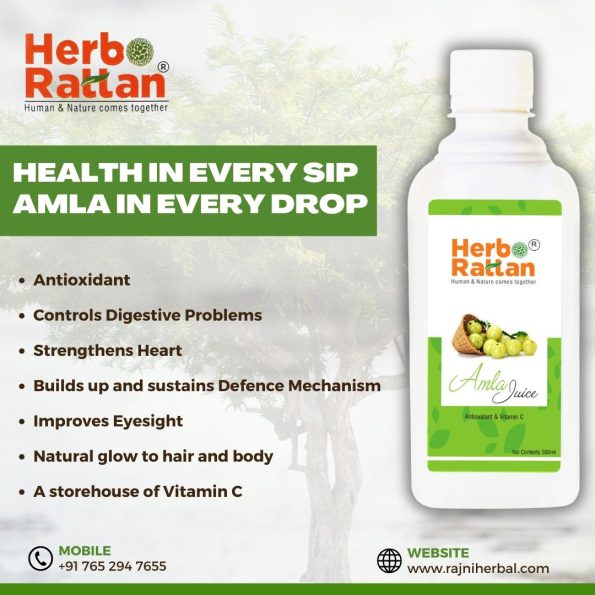 Herbo Rattan Amla Juice 500ml – Packed with Vitamin C for Health Benefits