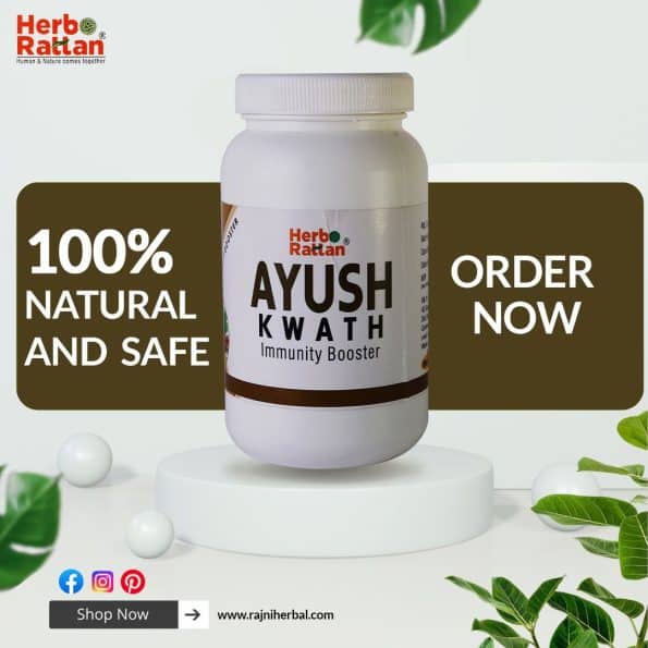 Herbo Rattan Ashwagandha Capsule 60 with Ayush Kwath 100gm – Natural Stress and Immunity Support