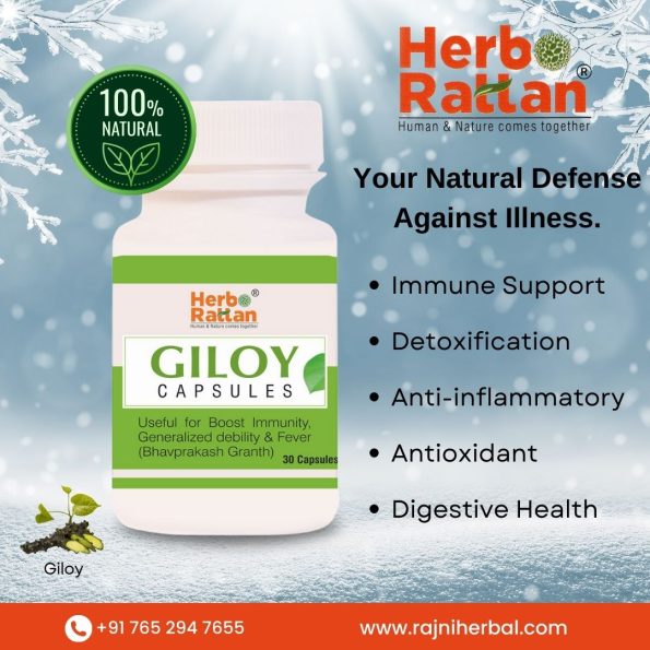 Herbo Rattan Giloy Capsules for Immunity and Vitality