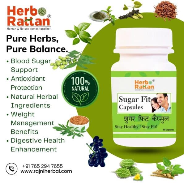 Herbo Rattan Sugar Fit Capsules for Blood Sugar Support