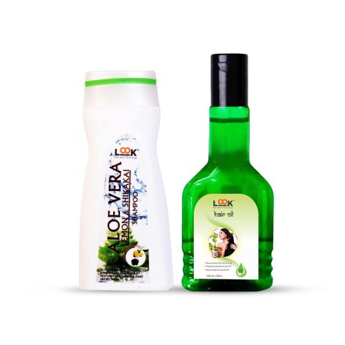 Look 18 Aloe Vera, Lemon & Shikakai Shampoo (200ml) + Hair Oil (100ml+20ml)