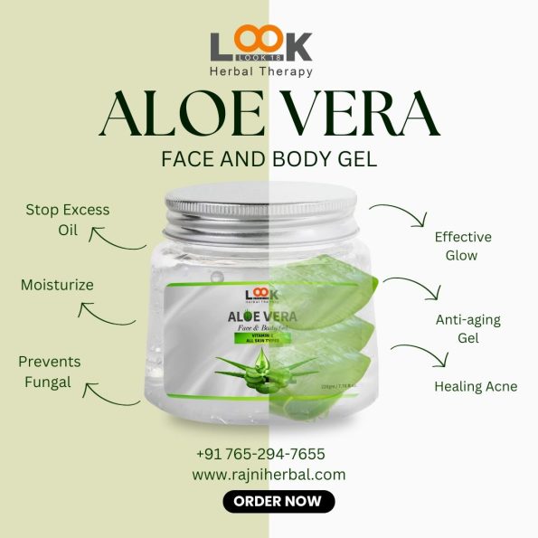 Look 18 Aloe Vera Face and Body Gel – 220gm for skin hydration and nourishment