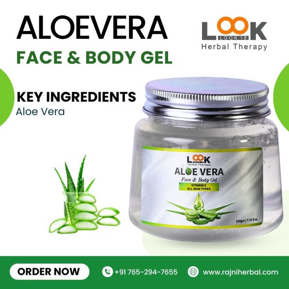 Look 18 Aloe Vera Face and Body Gel – 220gm for skin hydration and nourishment