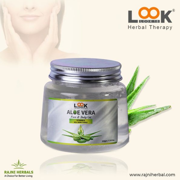 Look 18 Aloe Vera Face and Body Gel 220gm Pack of 2 for Hydration and Skin Nourishment