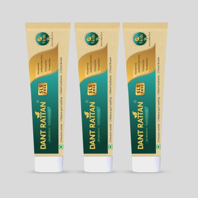 Dant Rattan Ayurvedic SLS FREE Toothpaste – 100gm (Pack Of 3)