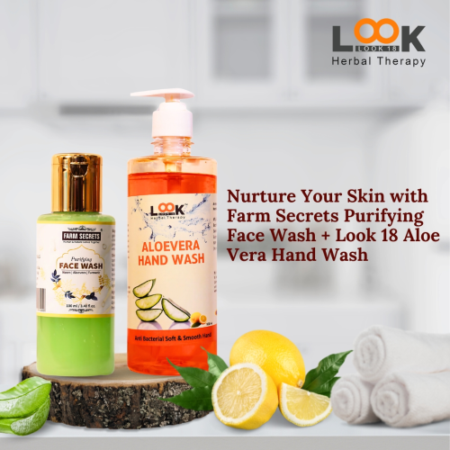 Farm Secrets Purifying Face Wash (100ml) + Look 18 Aloe Vera Hand Wash (500ml)