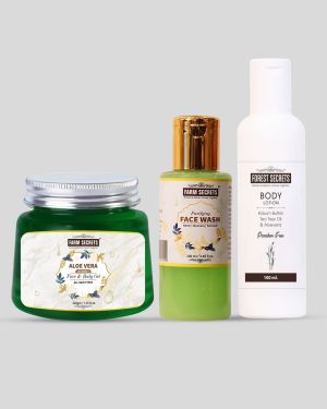 Farm Secrets AloeVera Face and Body Gel (220gm) + Body Lotion (100ml) + Purifying Face Wash (100ml)