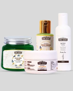 Farm Secrets AloeVera Face and Body Gel (220gm) + Body Lotion (100ml) + Purifying Face Wash (100ml) + Soothing Face Cream (100ml)