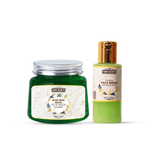 Farm Secrets AloeVera Face and Body Gel (220gm) + Purifying Face Wash (100ml)