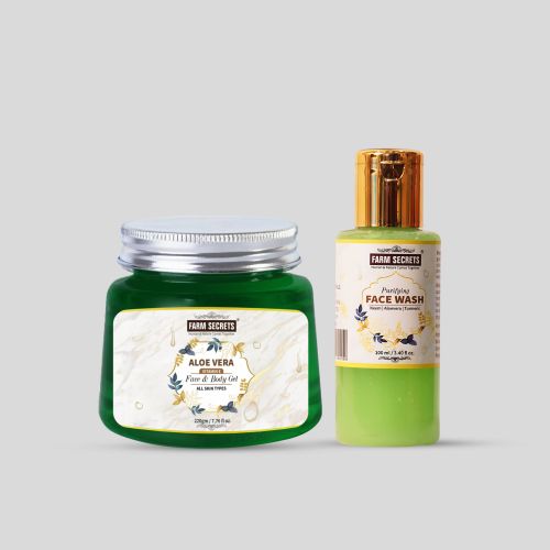 Farm Secrets AloeVera Face and Body Gel (220gm) + Purifying Face Wash (100ml)