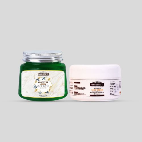 Farm Secrets AloeVera Face and Body Gel (220gm) + Soothing Face Cream (100ml)