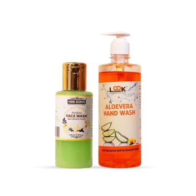 Farm Secrets Purifying Face Wash (100ml) + Look 18 Aloe Vera Hand Wash (500ml)