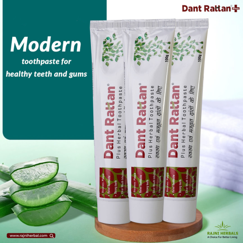 Dant Rattan Plus Herbal Toothpaste -100gm (Pack of 3)