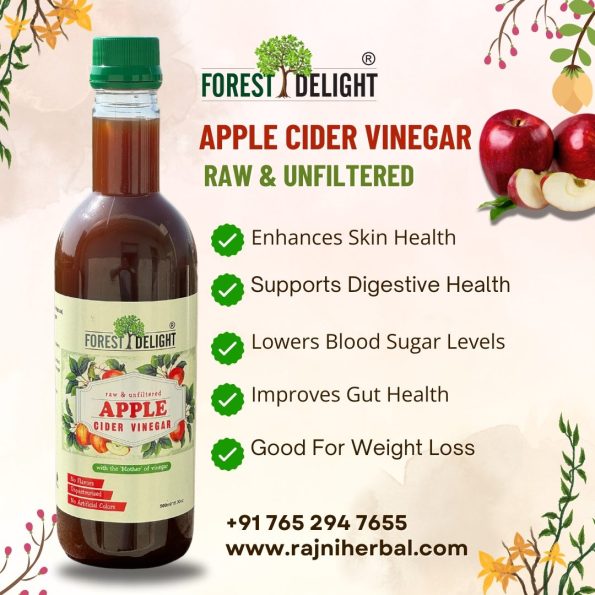 Raw and unfiltered apple cider vinegar for health and vitality.