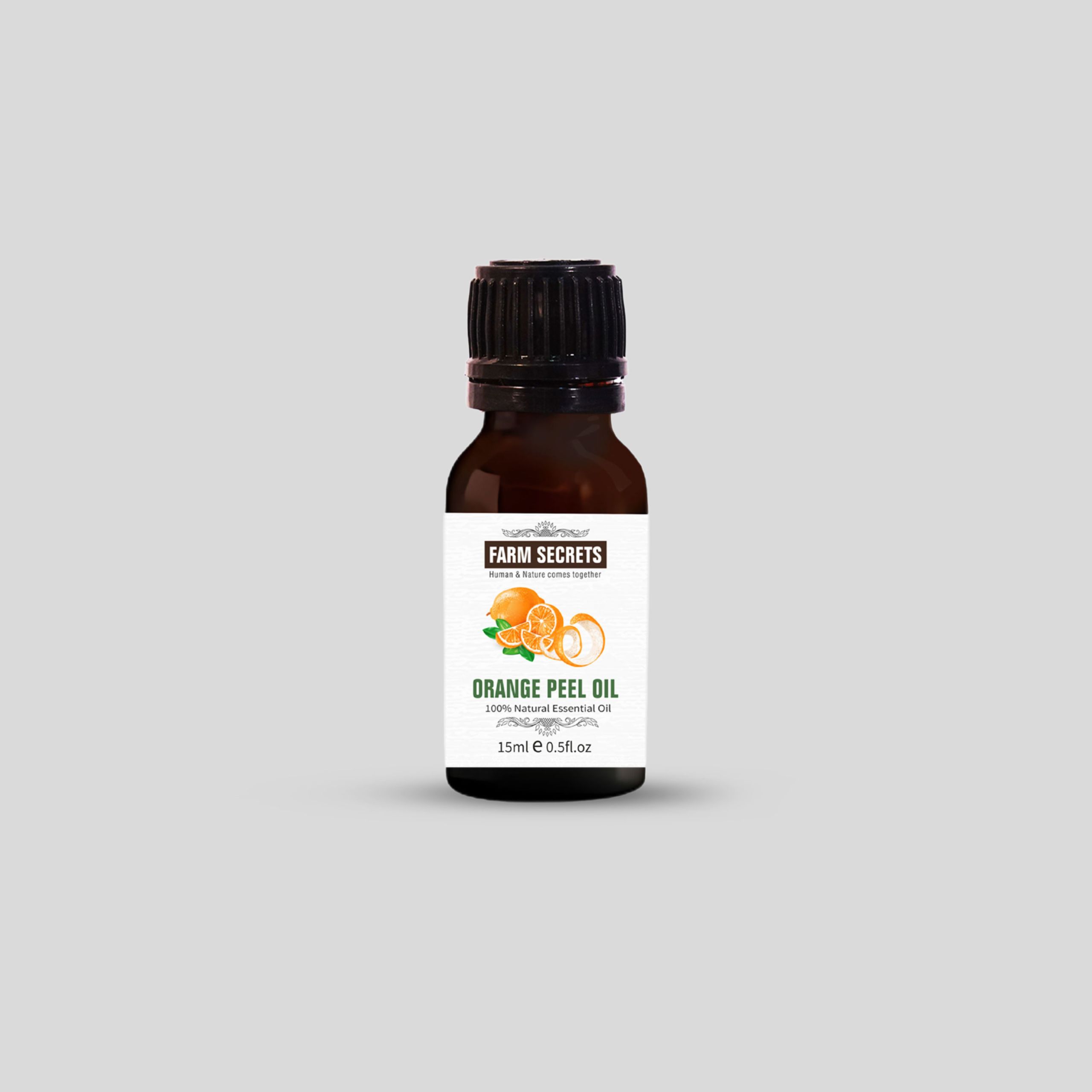 Farm Secrets Orange Peel Essential Oil – 15ml for skincare, aromatherapy, and haircare